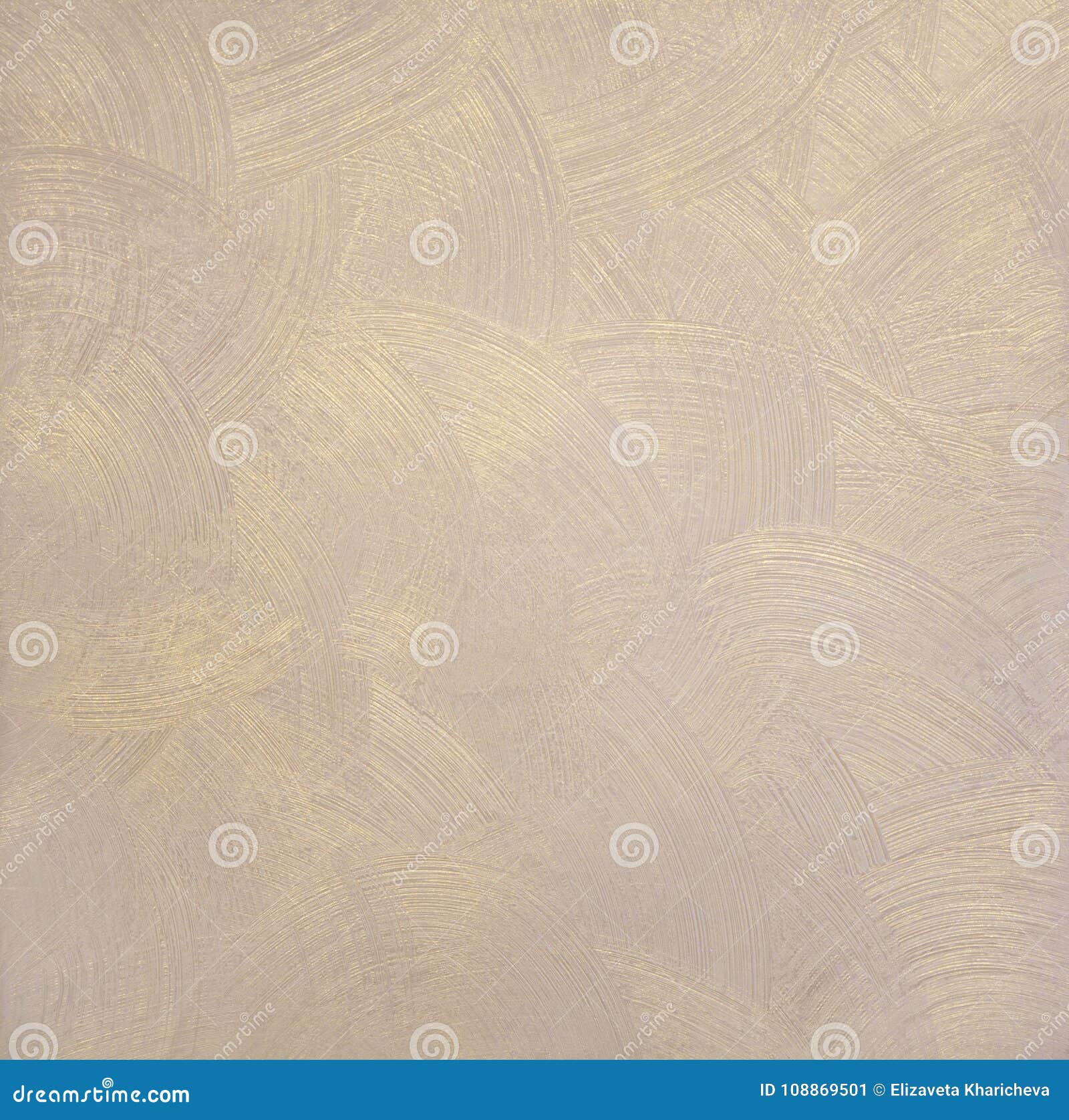 Pearlescent Texture Of Paint With Round Divorces Beige Color With