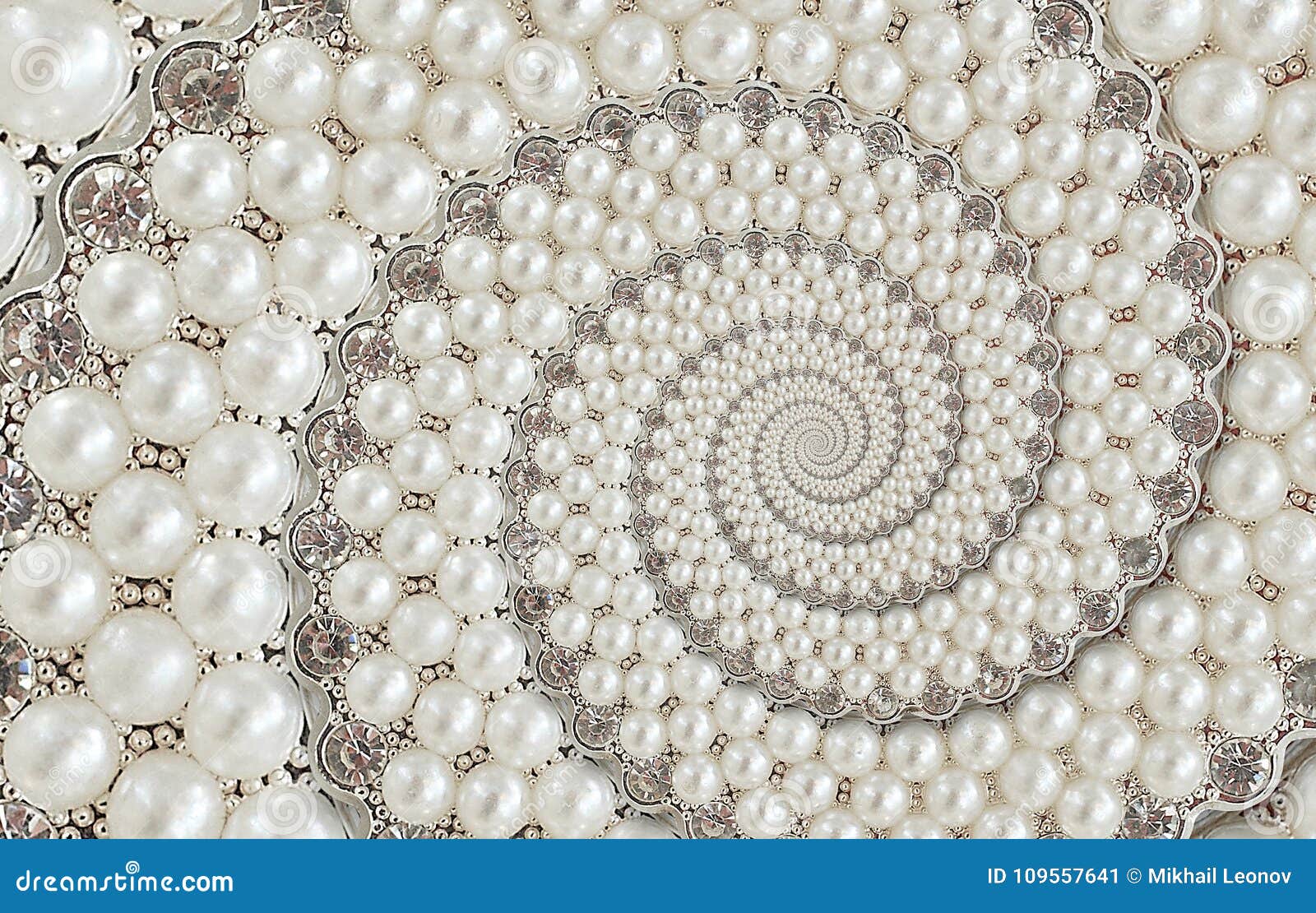 pearls and diamonds jewels abstract spiral background pattern fractal. pearls background, repetitive pattern. abstract pearl backg
