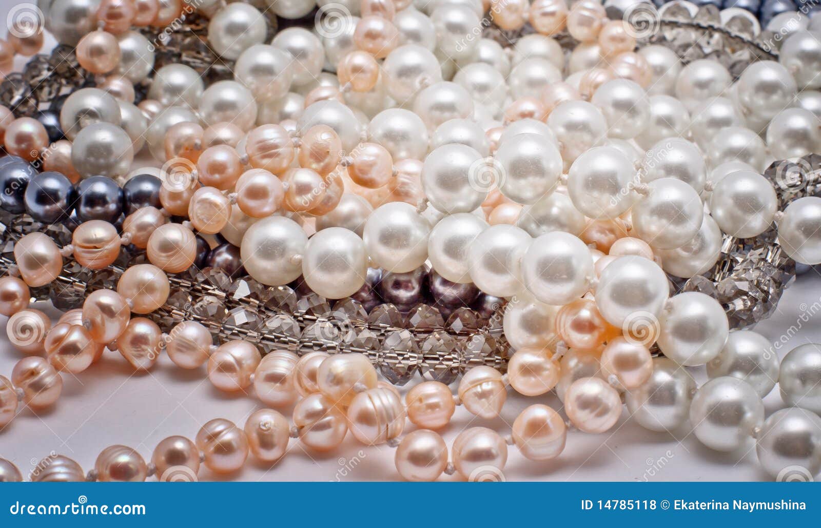 Pearls, Glass and Plastic Jewelry Stock Photo Image of jewelry, gray 14785118