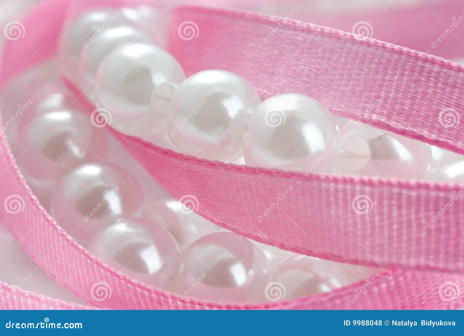 Pearls and ribbon stock photo. Image of coil, necklaces 9988048