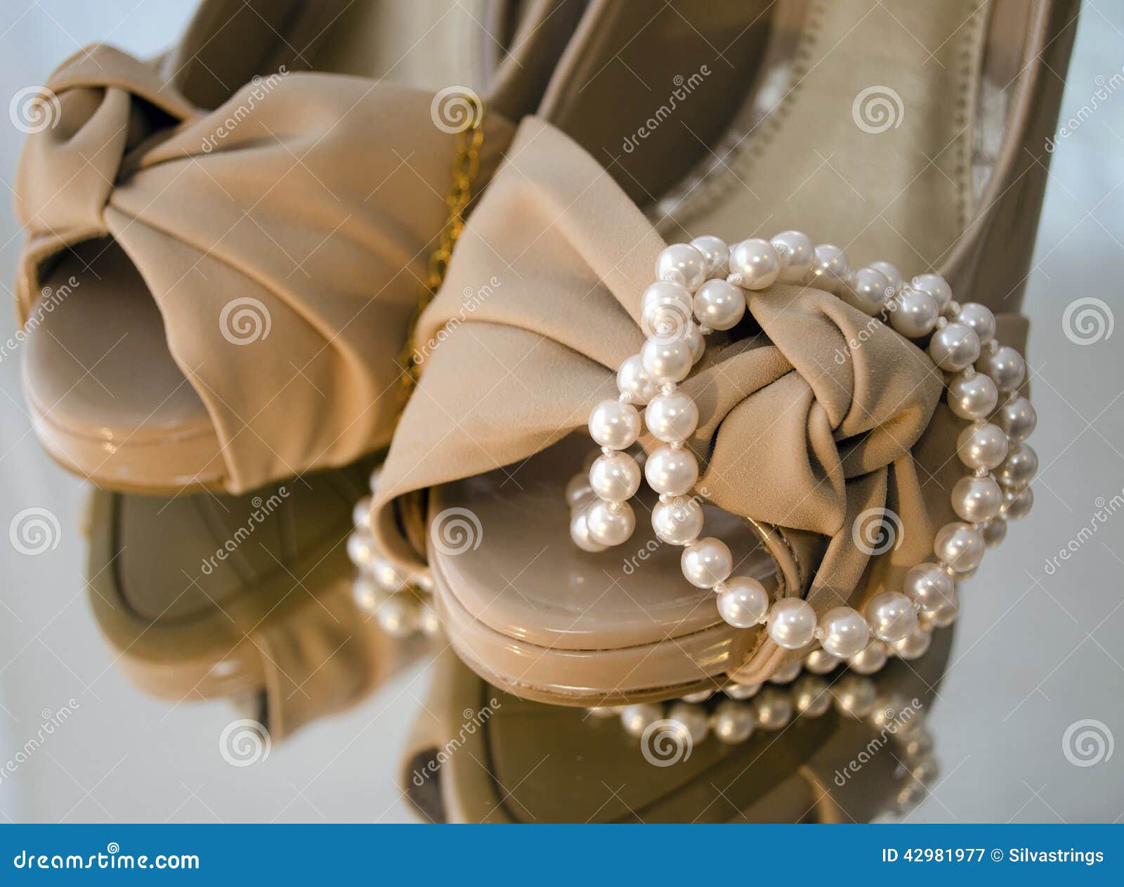 Pearls and shoes stock image. Image of posh, fashion 42981977