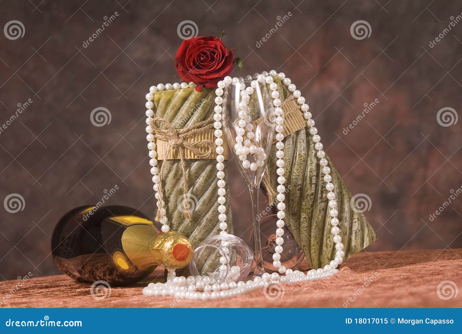 Pearls in Wine Glass stock image. Image of decorative 18017015