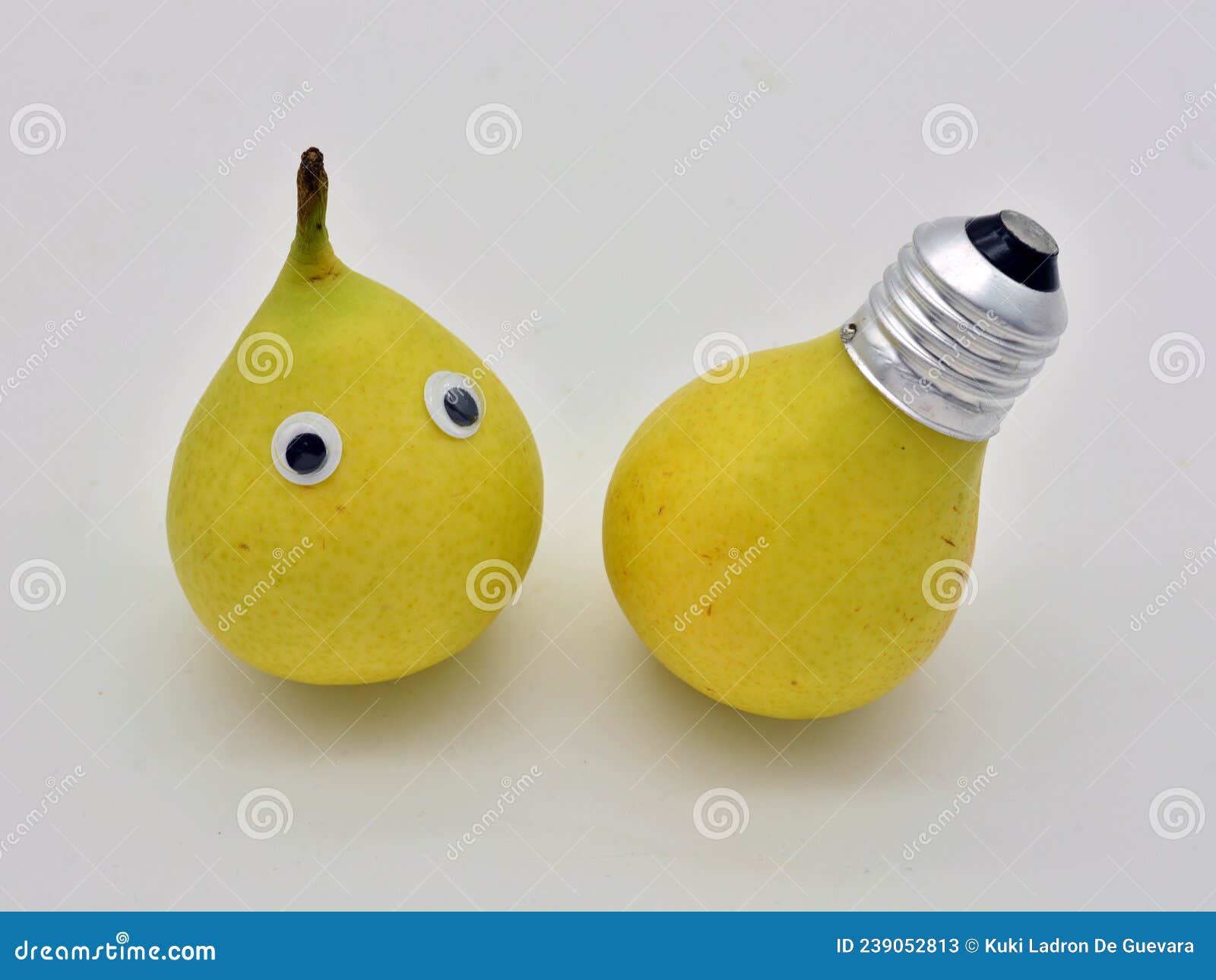 pears as electric light bulbs