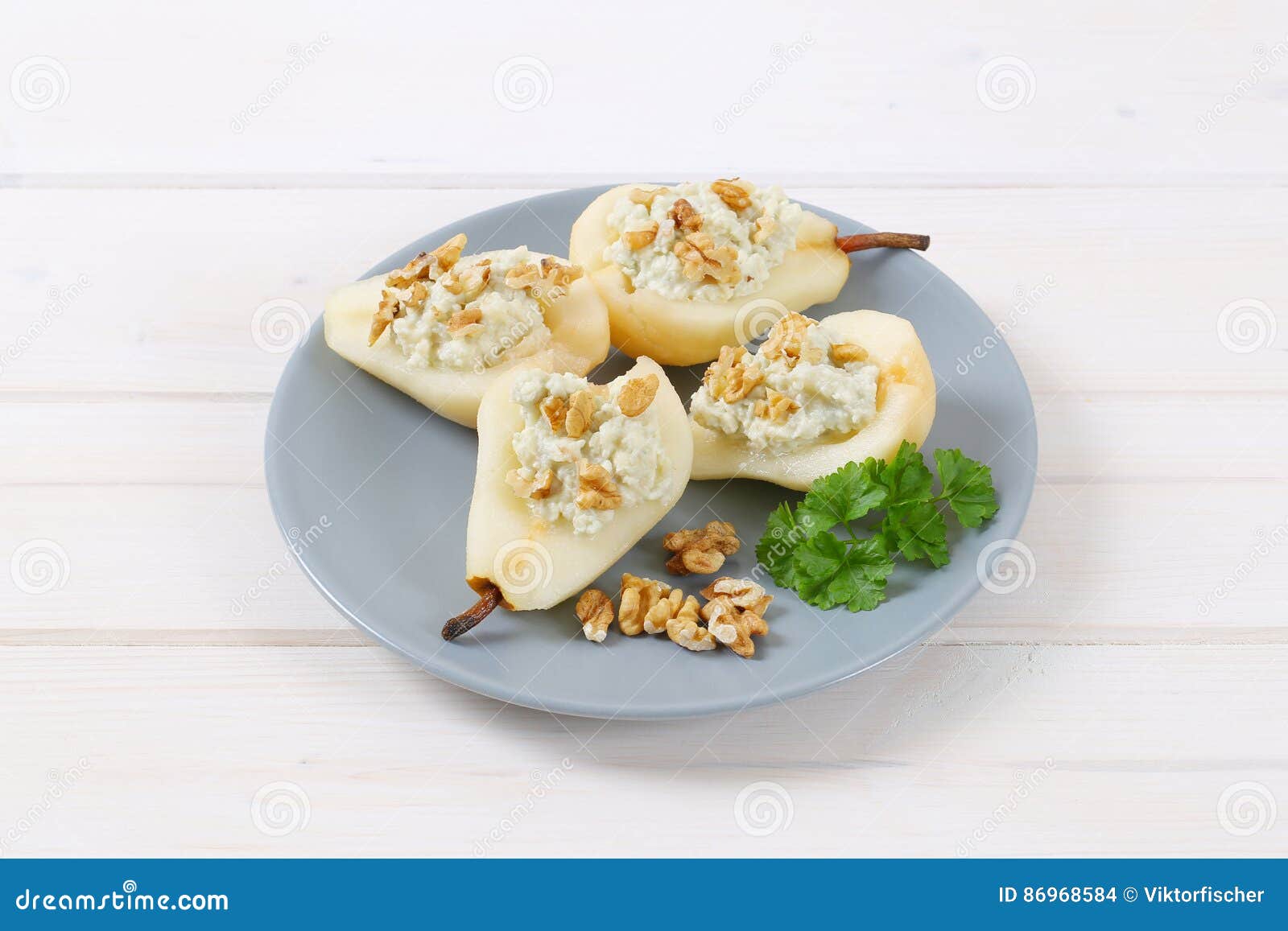 Pears with Blue Cheese and Walnuts Stock Photo Image of sweet, blue