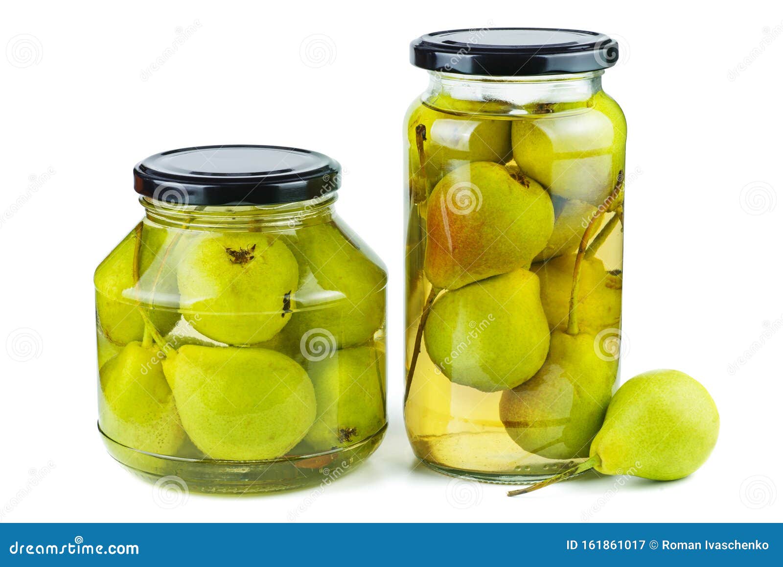Pears Canned In Glass Jars Isolated Stock Image Image of diet, pair