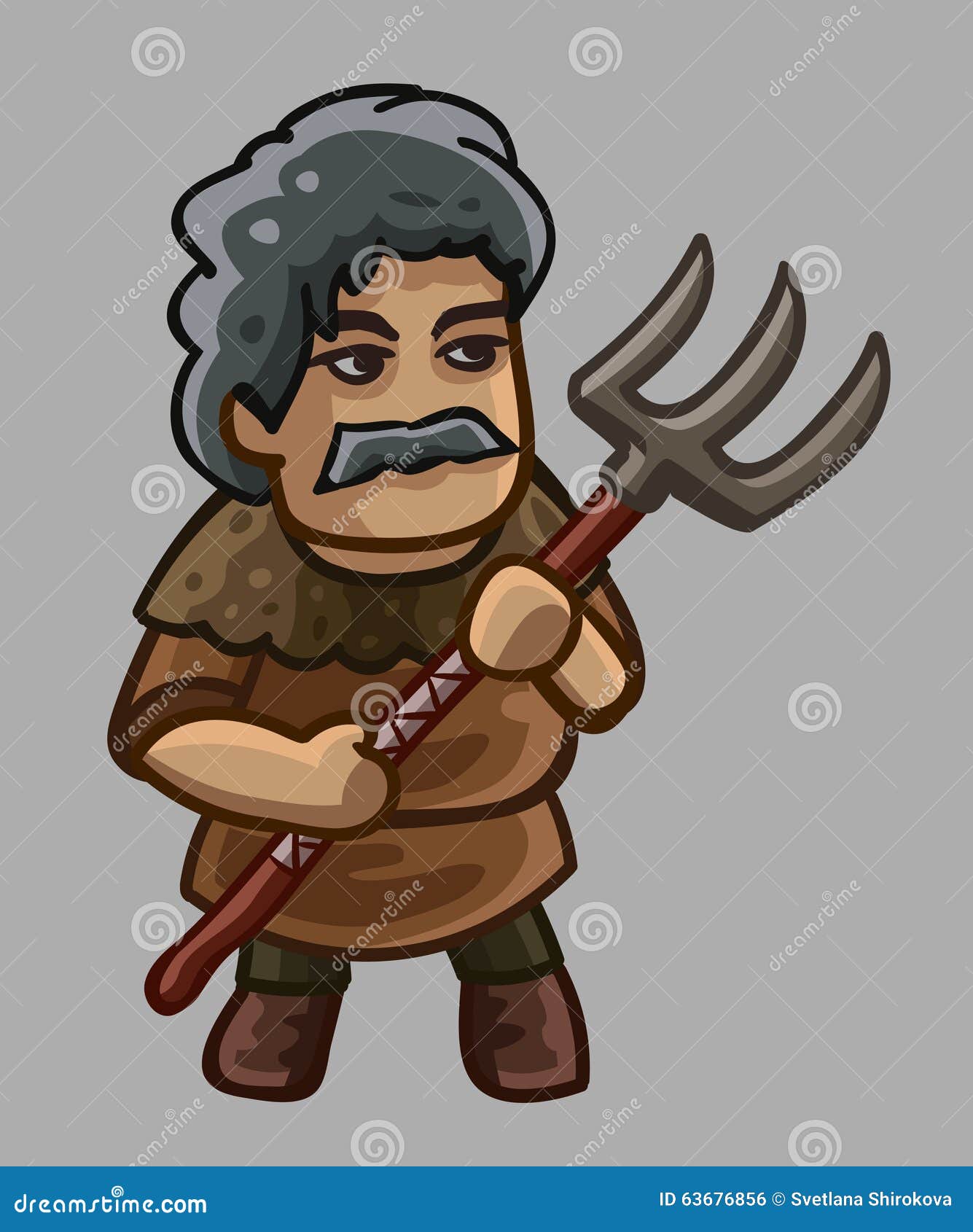 Peasant cartoon character stock vector. Illustration of villager 63676856