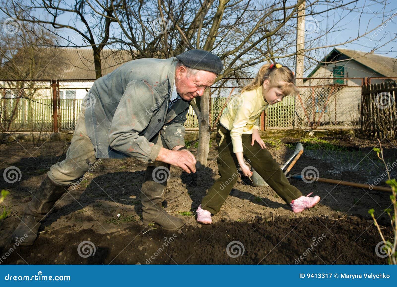 Peasant in His Kitchen Garden Stock Image Image of agriculture