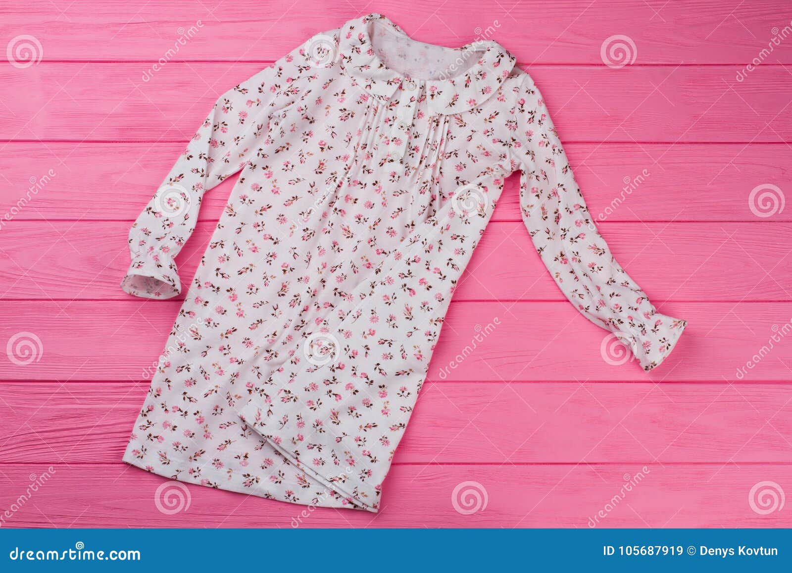 Peasant Style Girls` Nightgown Stock Image - Image of cozy, pajama ...