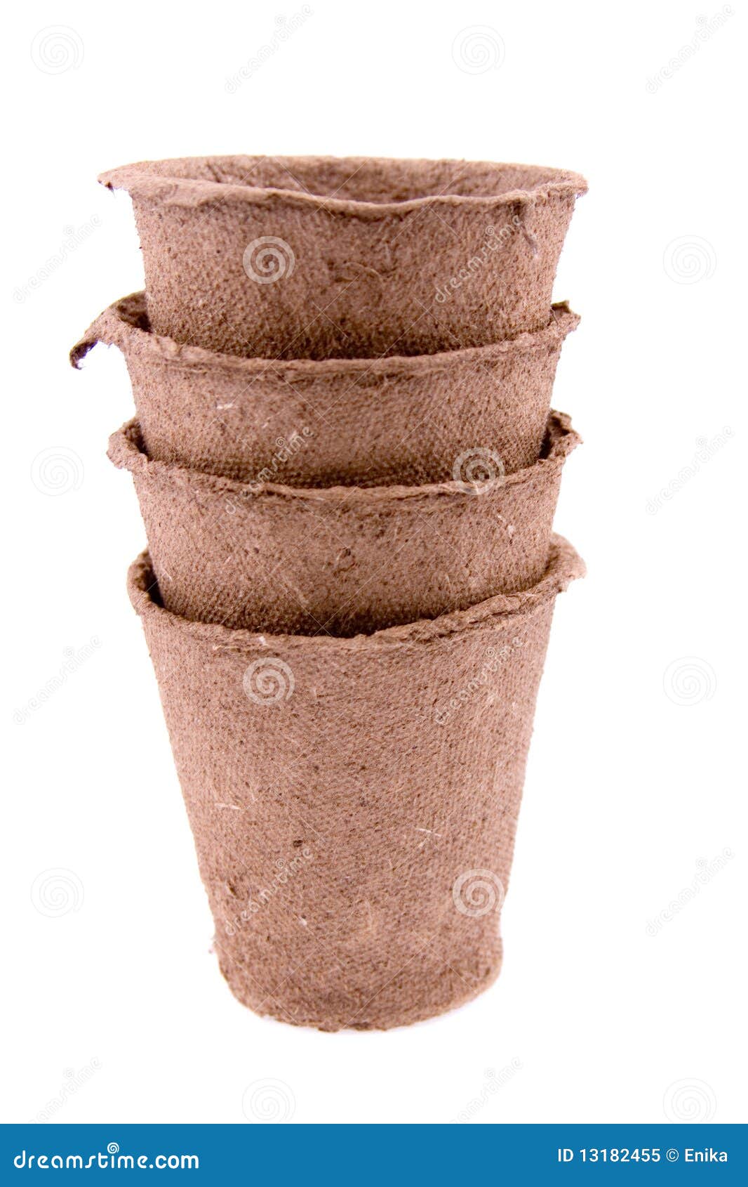 Peat pots stock image. Image of garden, round, container 13182455