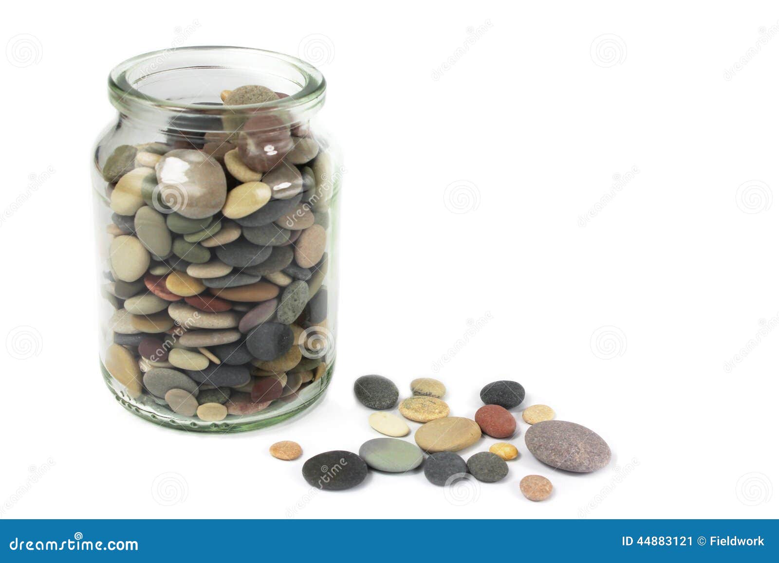 Pebbles or Beach Stones in a Glass Jar Stock Image Image of glass