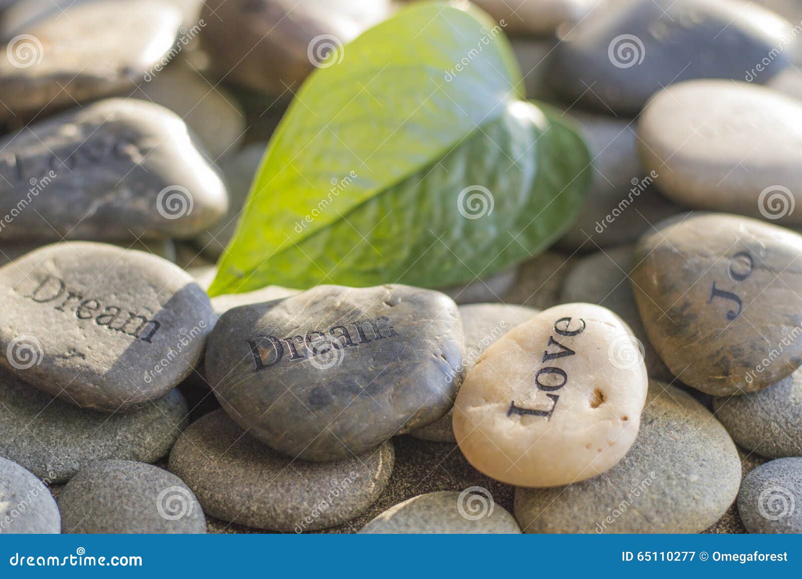 Pebbles printed with words stock image. Image of stone 65110277