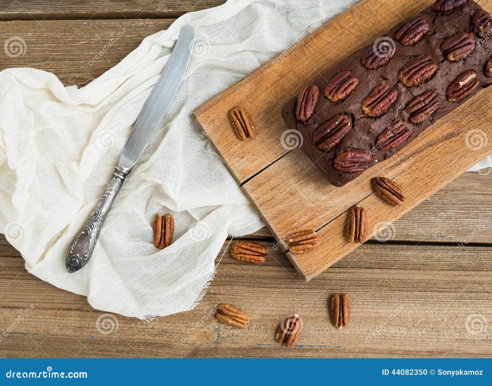 Pecan brownie cake stock photo. Image of dinner, chocolate 44082350