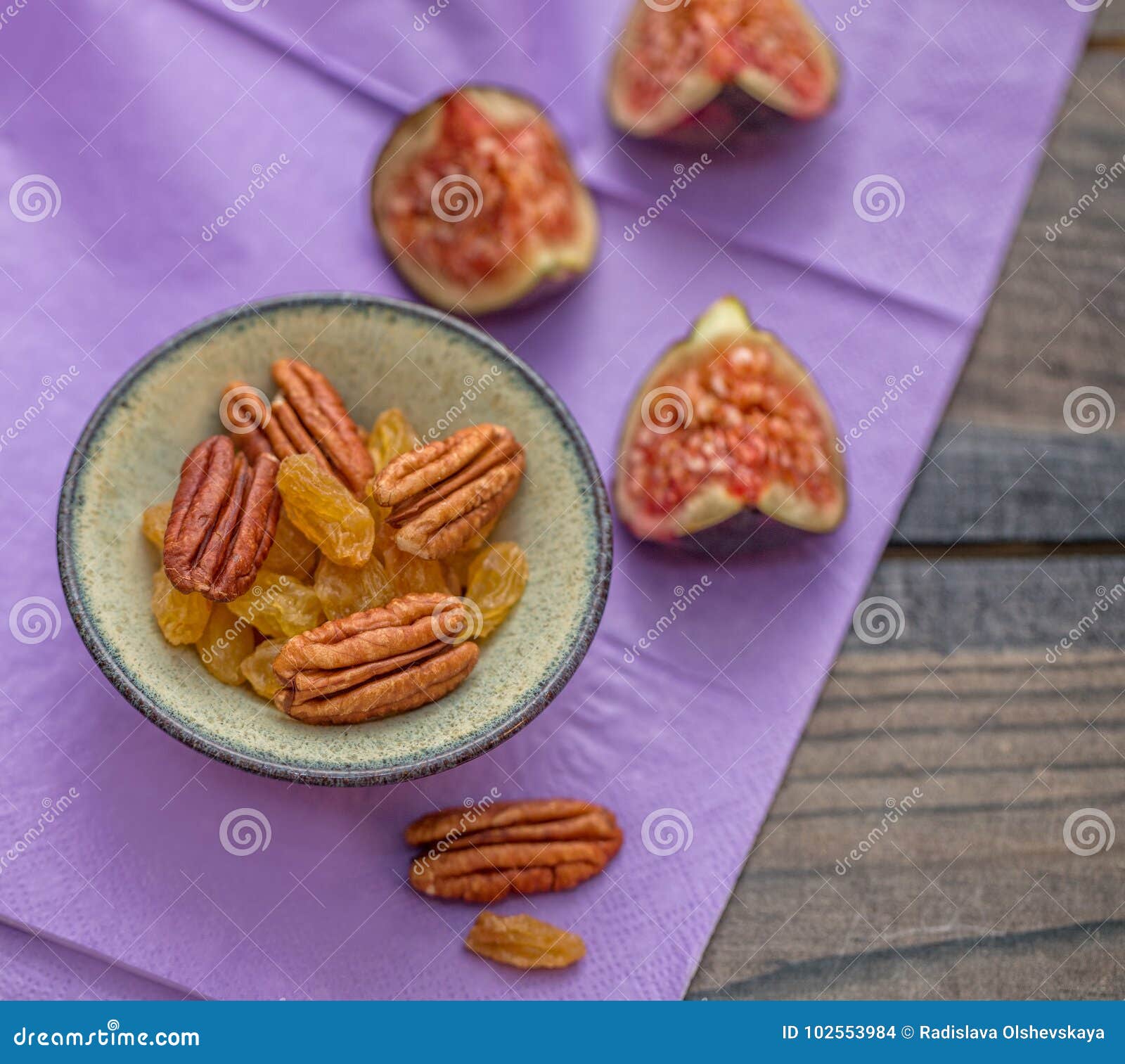 Pecan and Dried Fruit Composition. Stock Photo Image of diet, apple