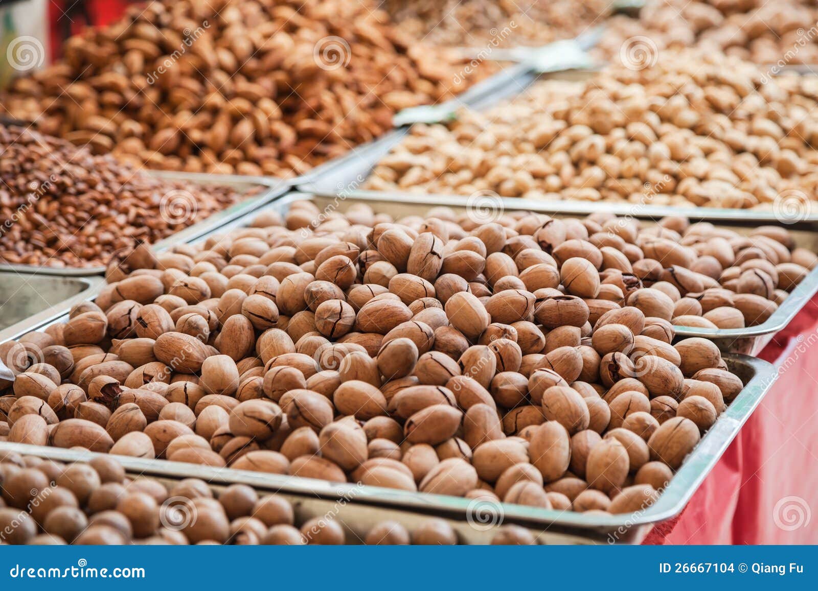 Pecan in the market place stock photo. Image of kernel 26667104