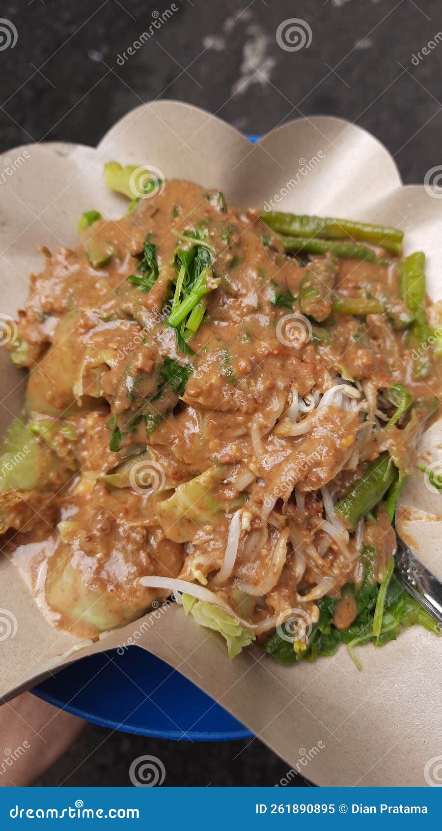 Pecel & X28;Vegetable Salad with Peanut Sauce from Java Indonesia& X29