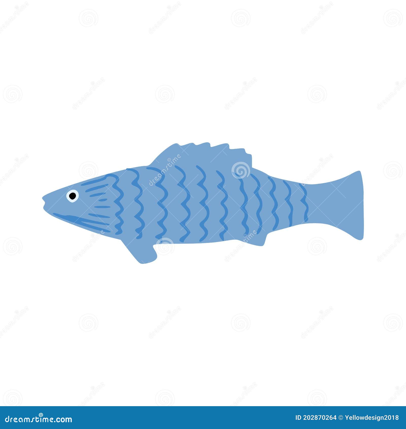 Peces Pequeños Aislados En Fondo Blanco. Caricatura Azul Lindo Stock de  ilustración - Ilustración de marina, fondo: 202870264