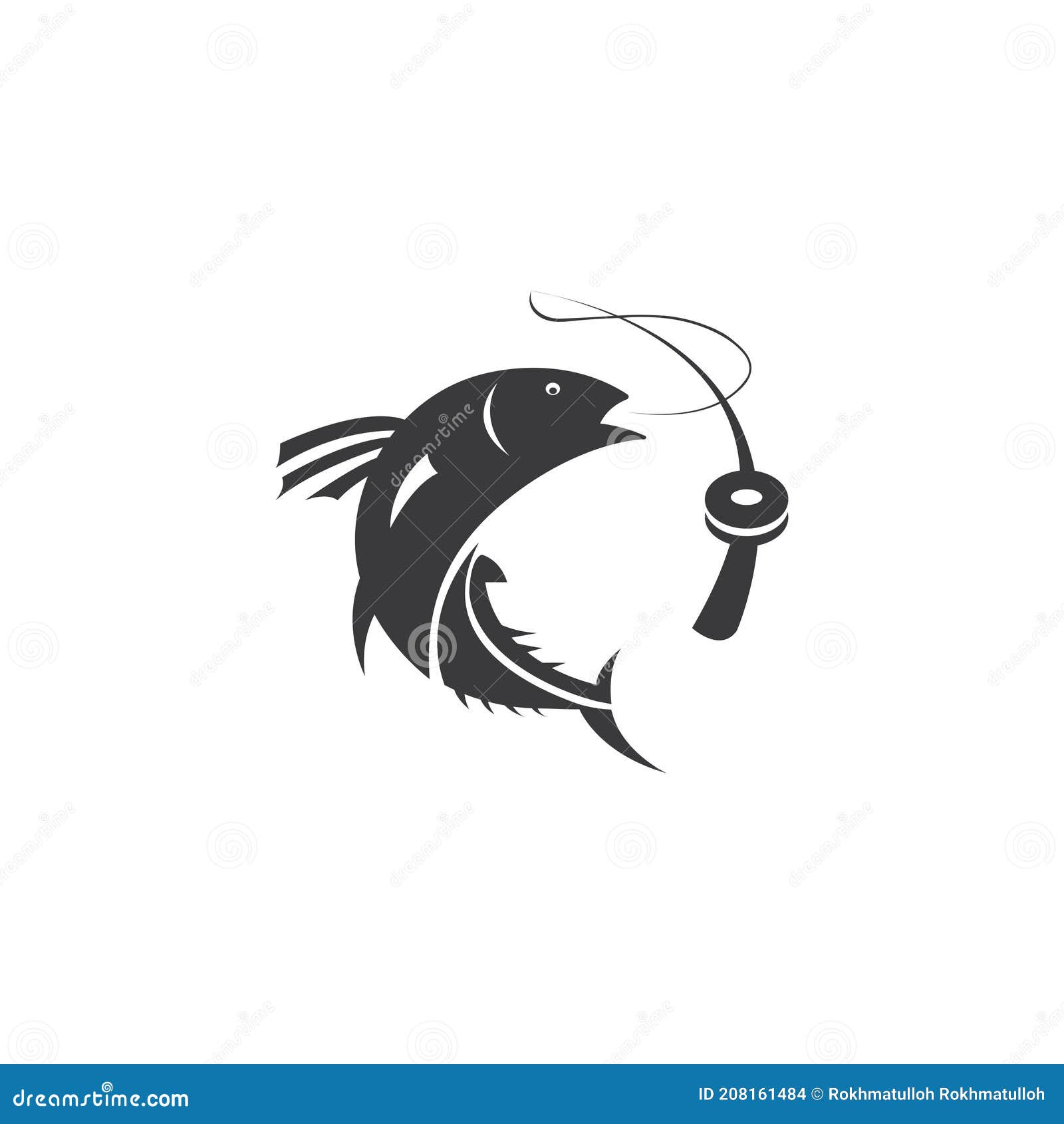Peces Y Caña De Pescar Logo En Diseño Vectorial Simple Ilustración del  Vector - Ilustración de forma, retén: 208161484