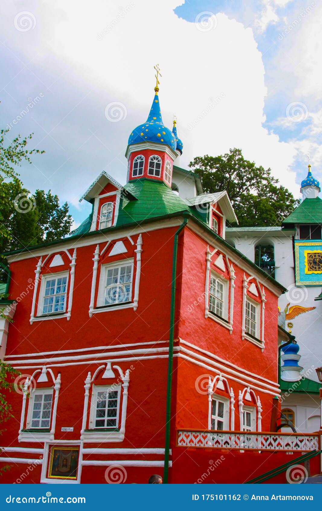 Pechory Pskov Oblast Russia August 8 2009 View Of Beautiful Buildings And Orthodox Churches Ancient Pskov Pechersky Stock Photo Image Of Bellower Culture 175101162