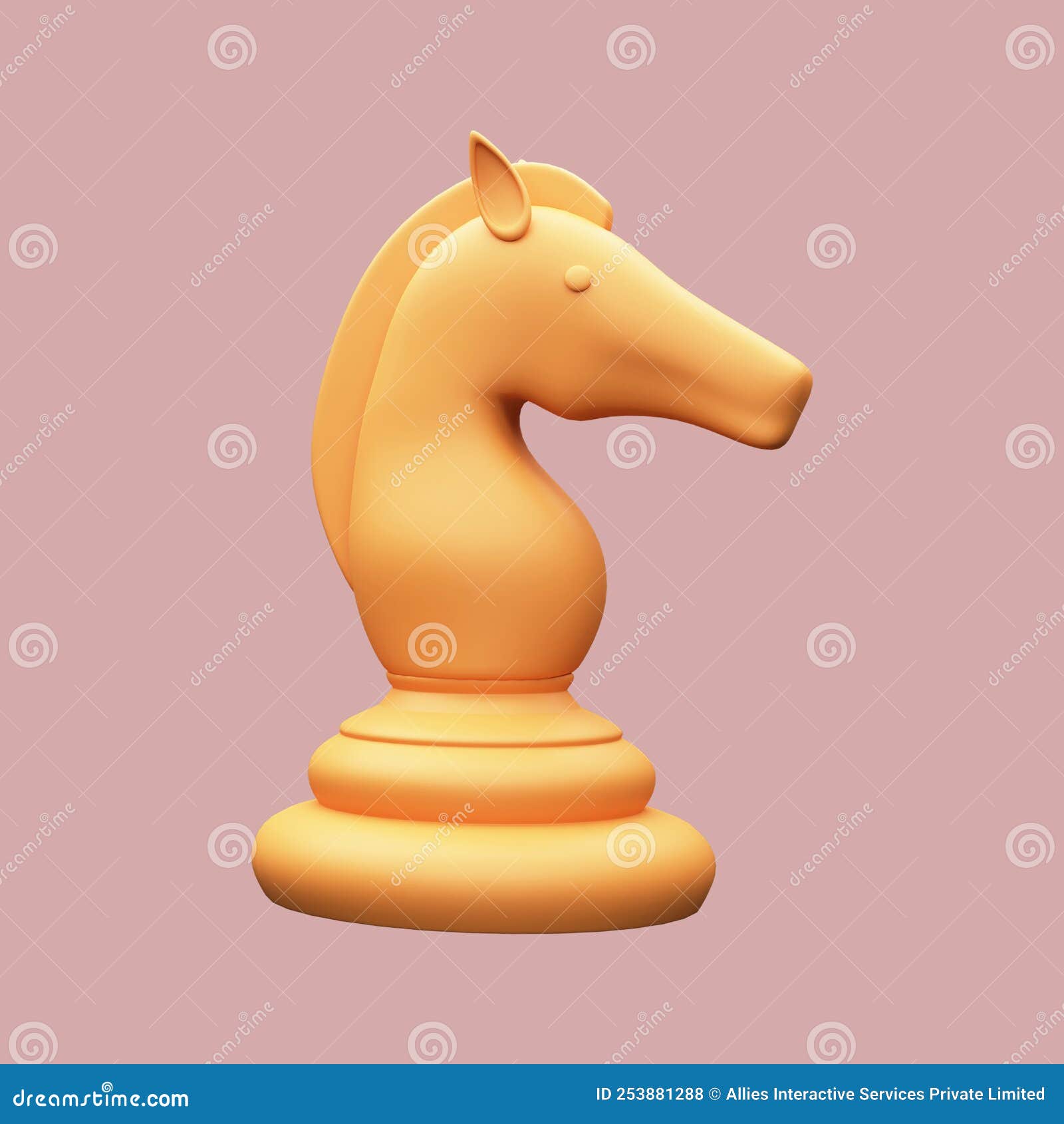 Ilustração de xadrez de cavalo em estilo 3d