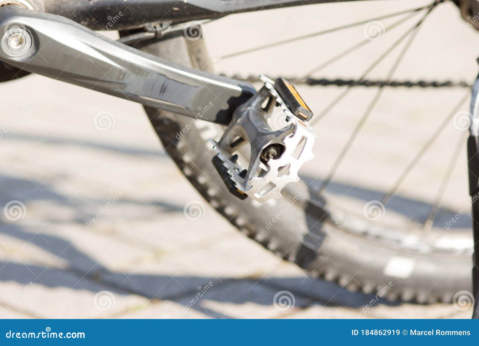 Pedal of a mountain bike stock image. Image of steel 184862919