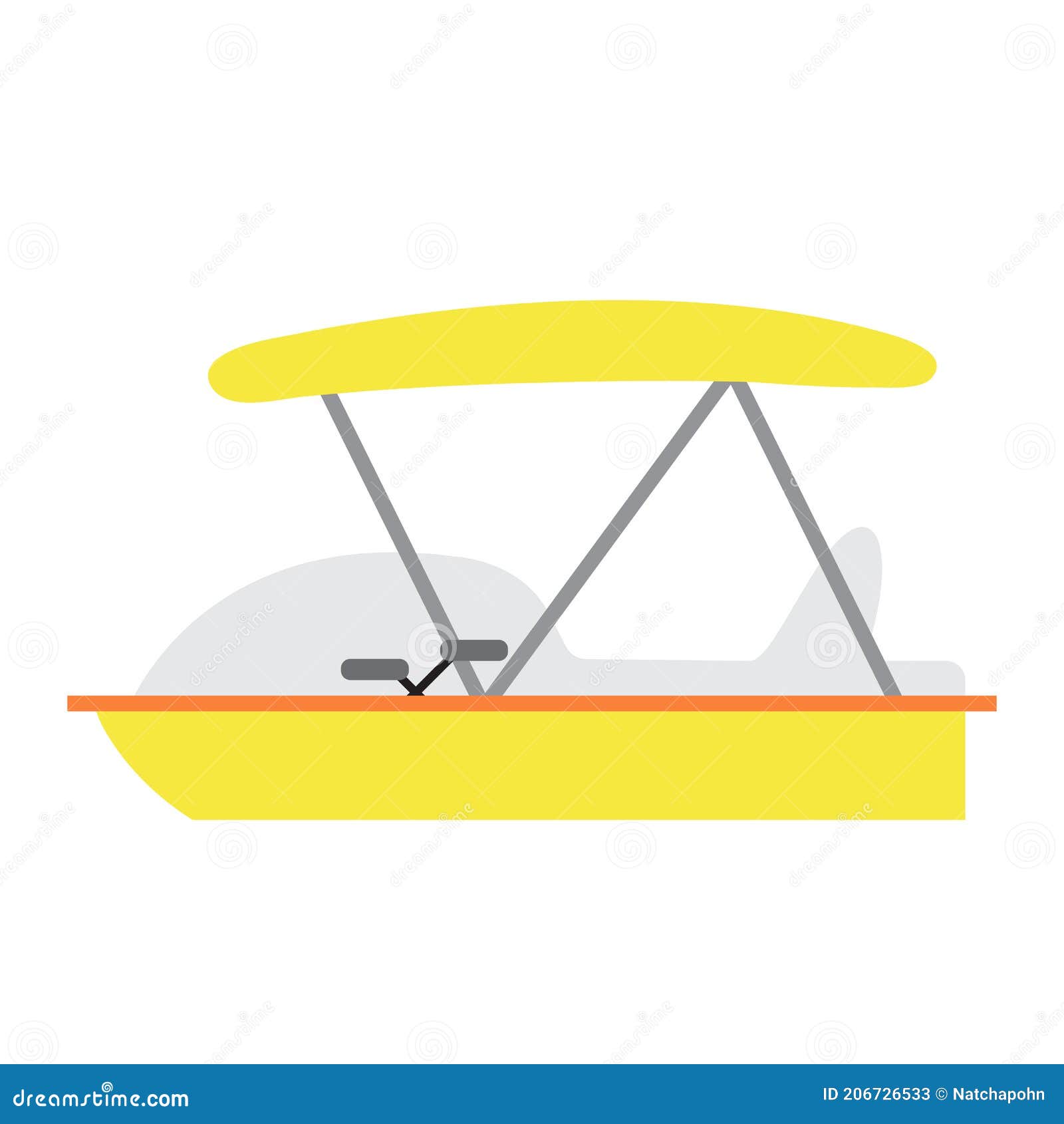 Pedalo Transportation Cartoon Character Perspective View Vector