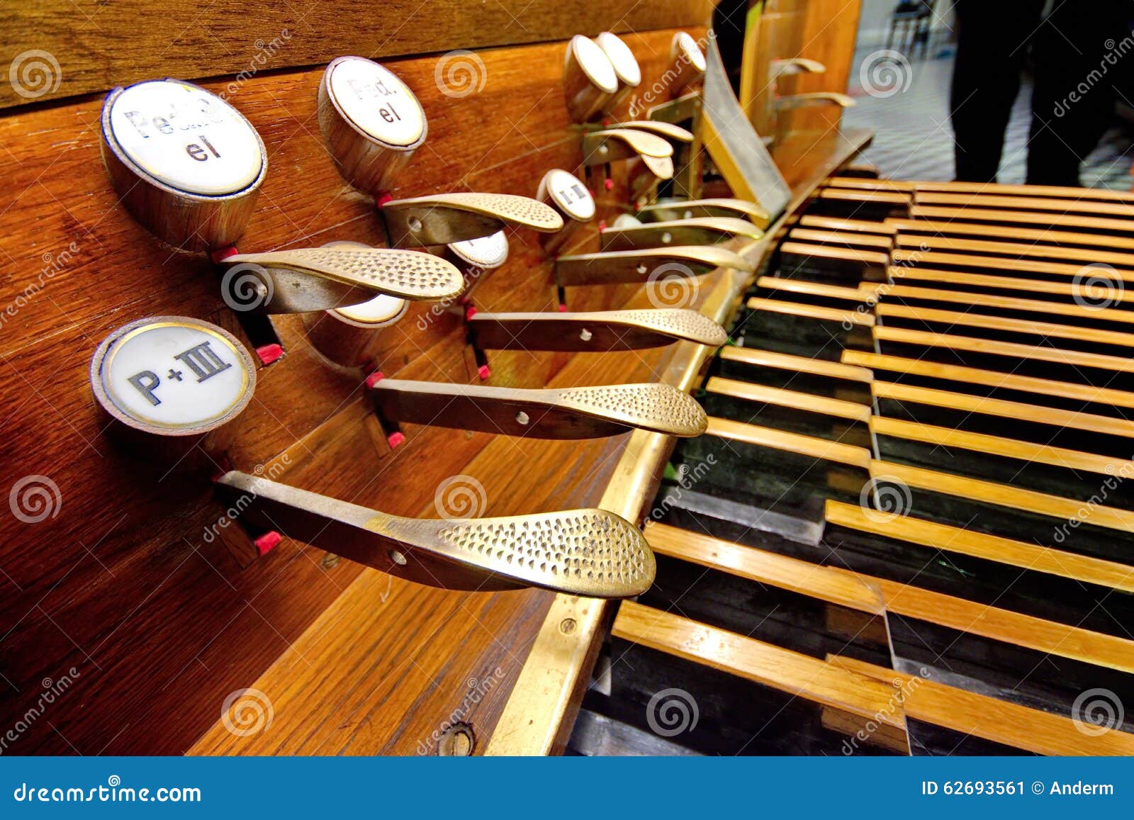 Pedals of an old organ stock image. Image of play, classic 62693561