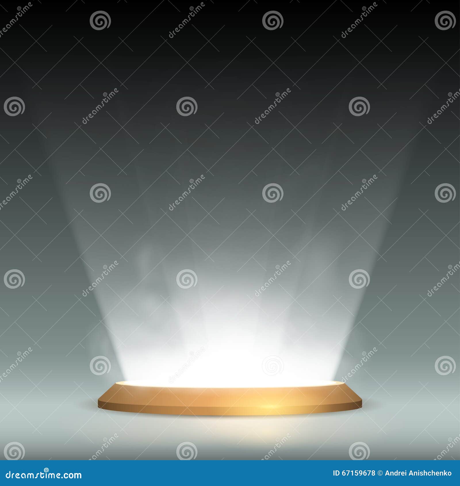Pedestal with Light Hologram Effect Stock Vector Illustration of