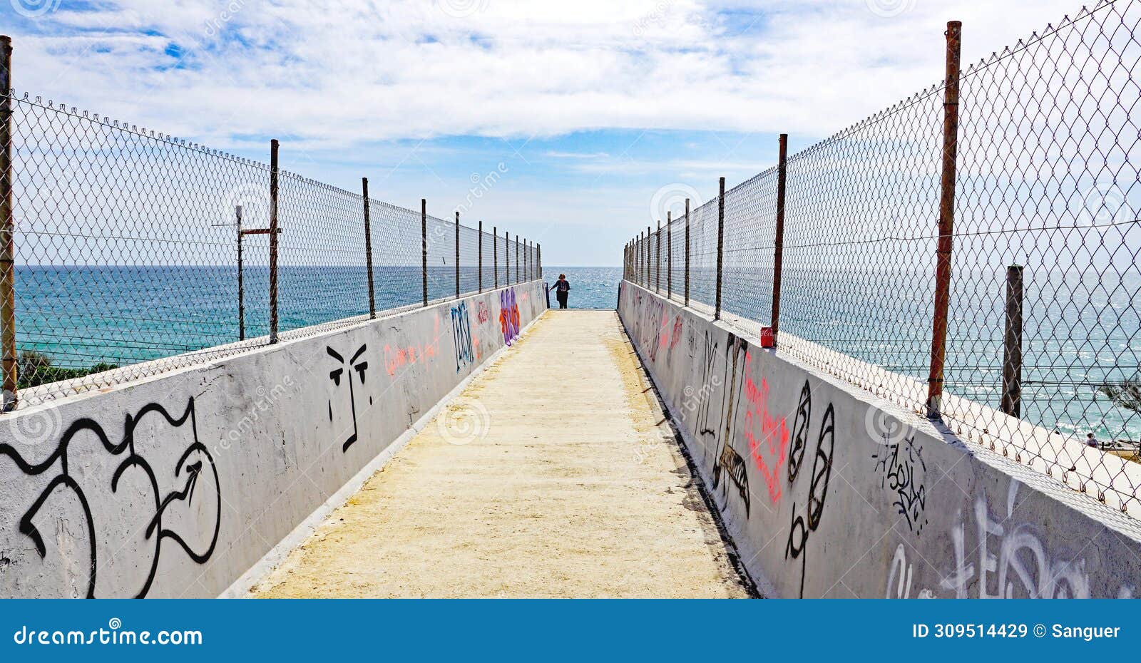 pedestrian bridge over the maresme road, barcelona