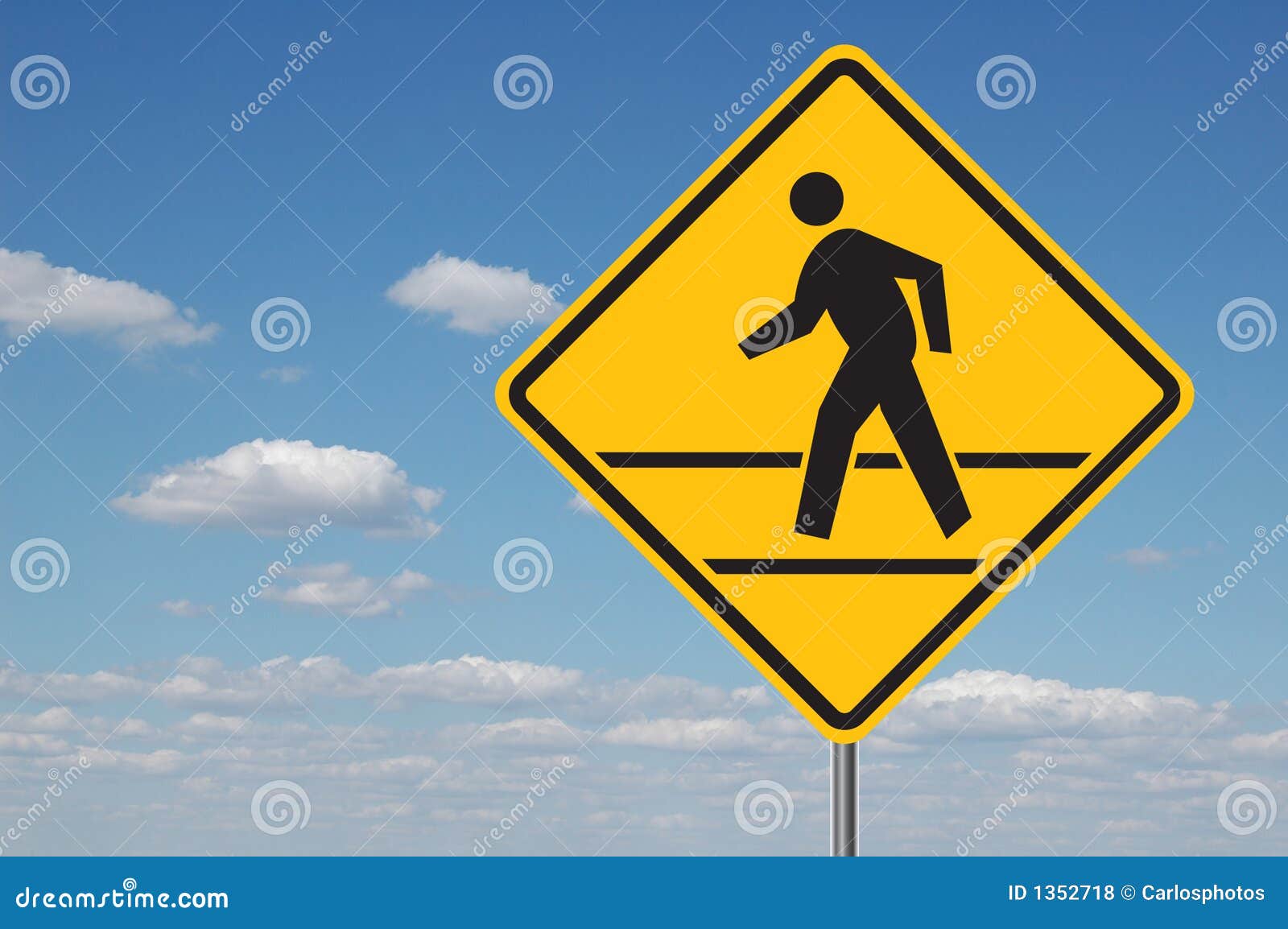 Pedestrian Crossing Sign Board. Crosswalk Pictogram Sign On The Traffic ...