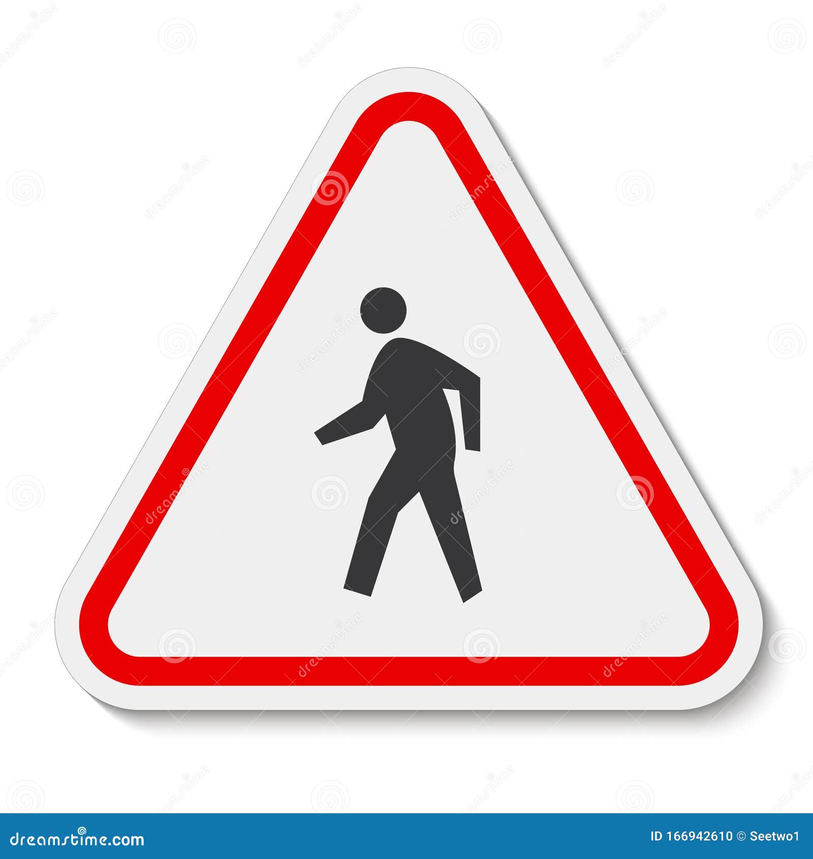 Pedestrian Crossing Road Sign Vector Illustration Stock