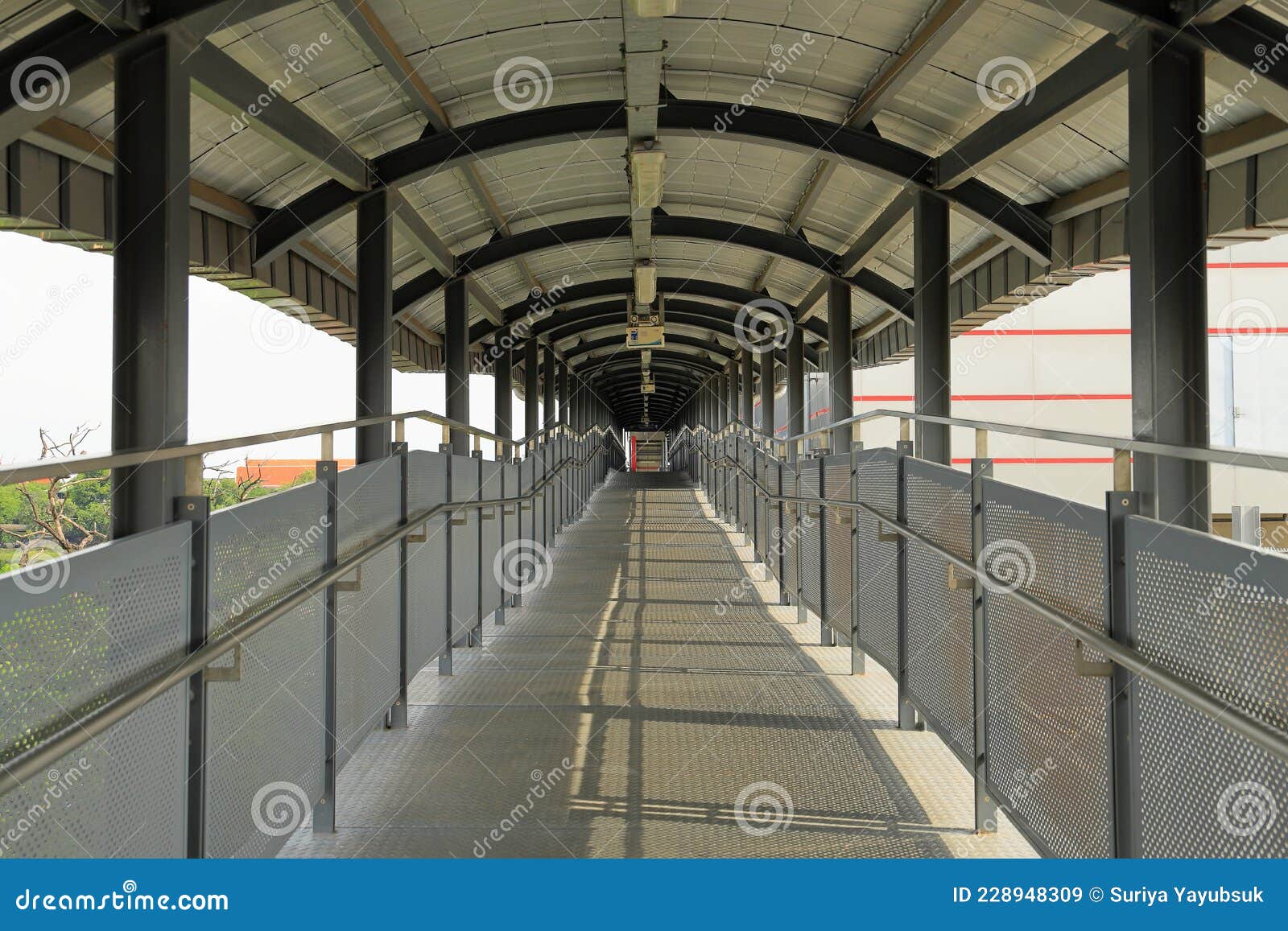 Pedestrian Pathway or Corridor or Hallway between Train Station and ...