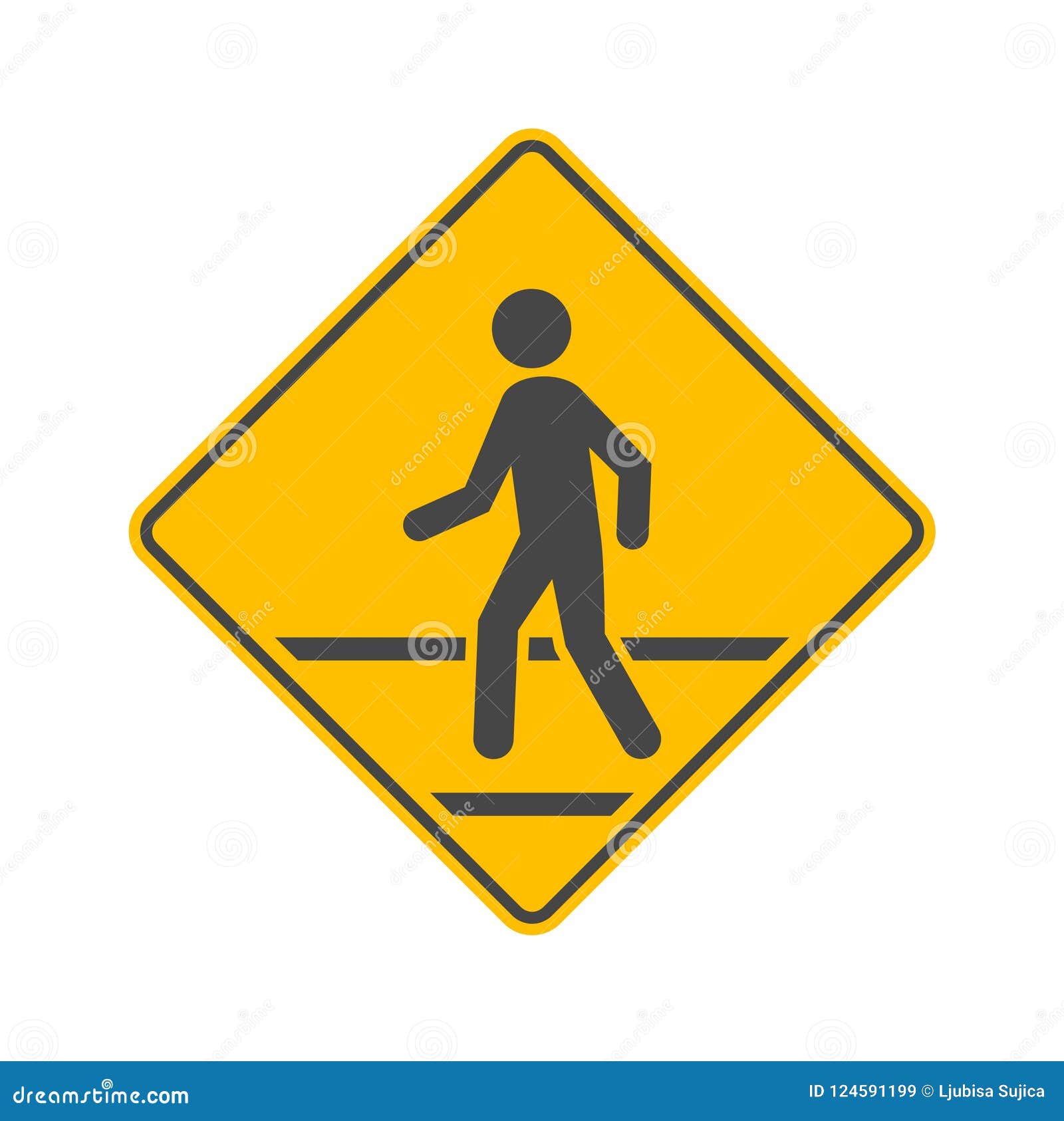 pedestrian traffic sign  on white background