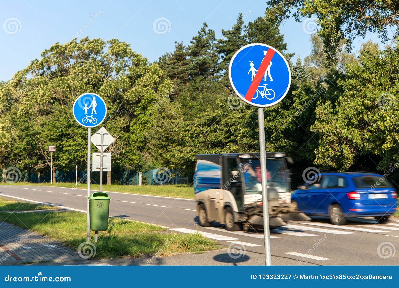 Pedestrian Trail Road Sign In The City Traffic Signs In The Czech Republic Traffic Safety In The City Stock Image Image Of City Direction 193323227