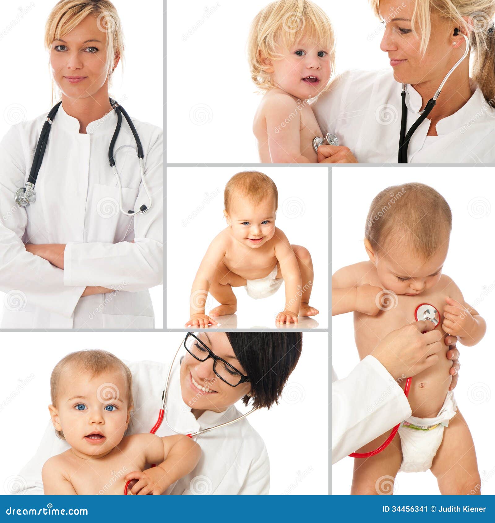 Pediatra - collage imagen de archivo. Imagen de fondo - 34456341