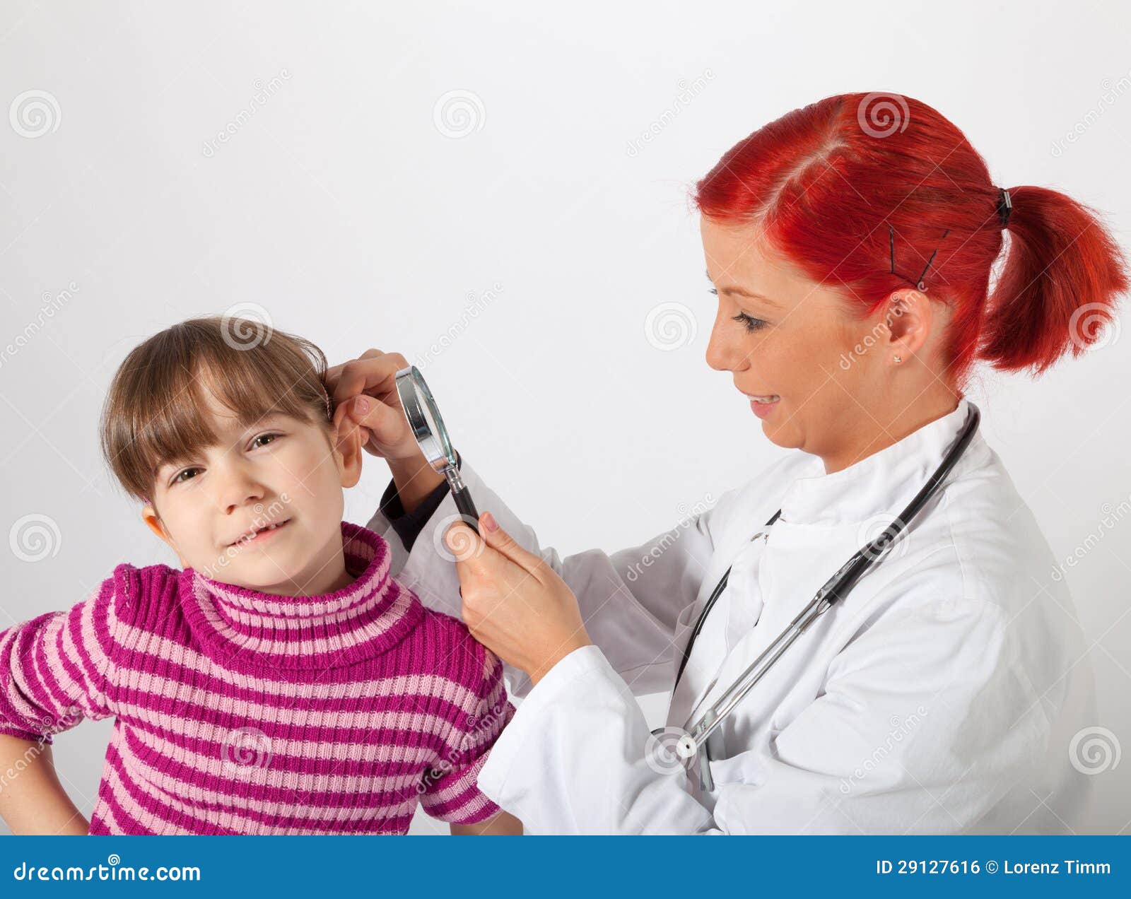 The Pediatrician Examines the Ear of Their Patient Stock Photo Image