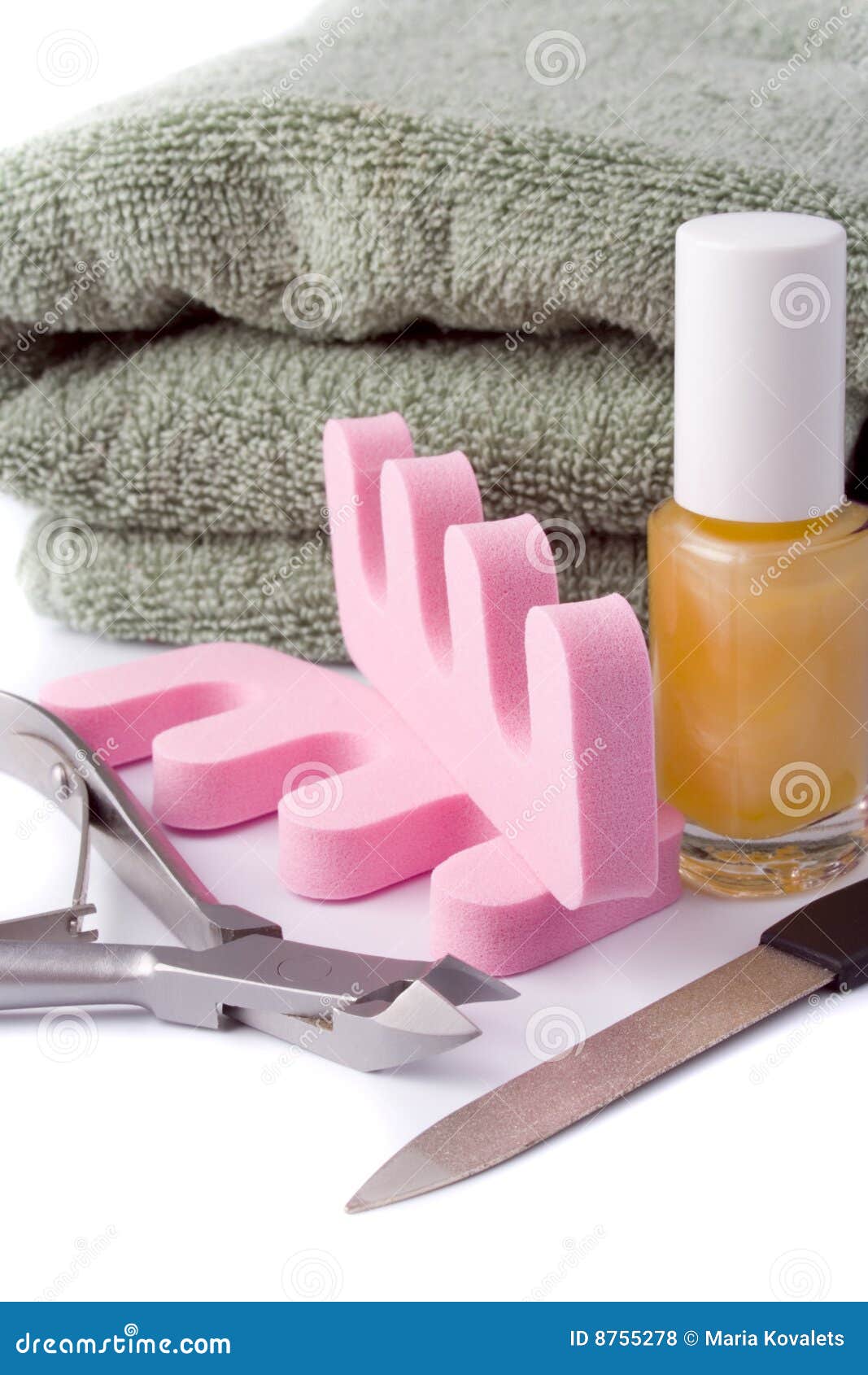 Pedicure Beauty Set and Towel Stock Photo Image of fingernail, paint