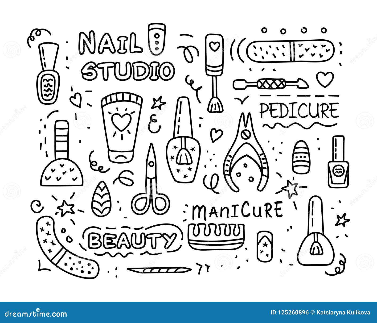 Hair salon, nails art and beauty studio vector illustration.beautiful •  wall stickers nail polish, nail salon, blond | myloview.com