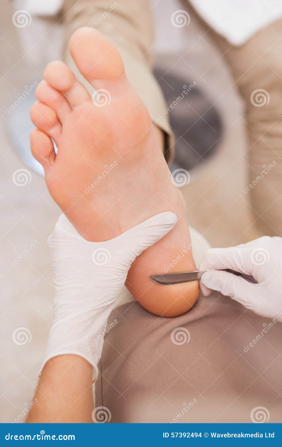 Pedicurist Removing Dead Skin Stock Photo Image of scalpel, wellness