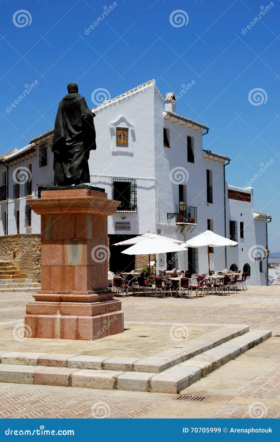 Pedro Espinosa Statue,Antequera. Editorial Stock Image - Image of