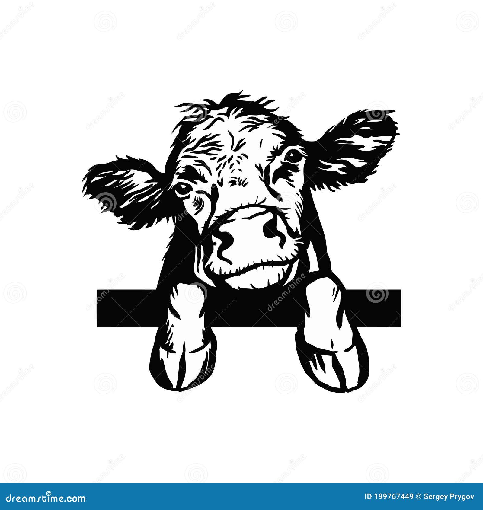 Download Peeking Calf Hand Drawn Calf Bull Cattle Vector Illustration Farm Animal Collection Black And White Graphic Stock Vector Illustration Of Farm Logo 199767449