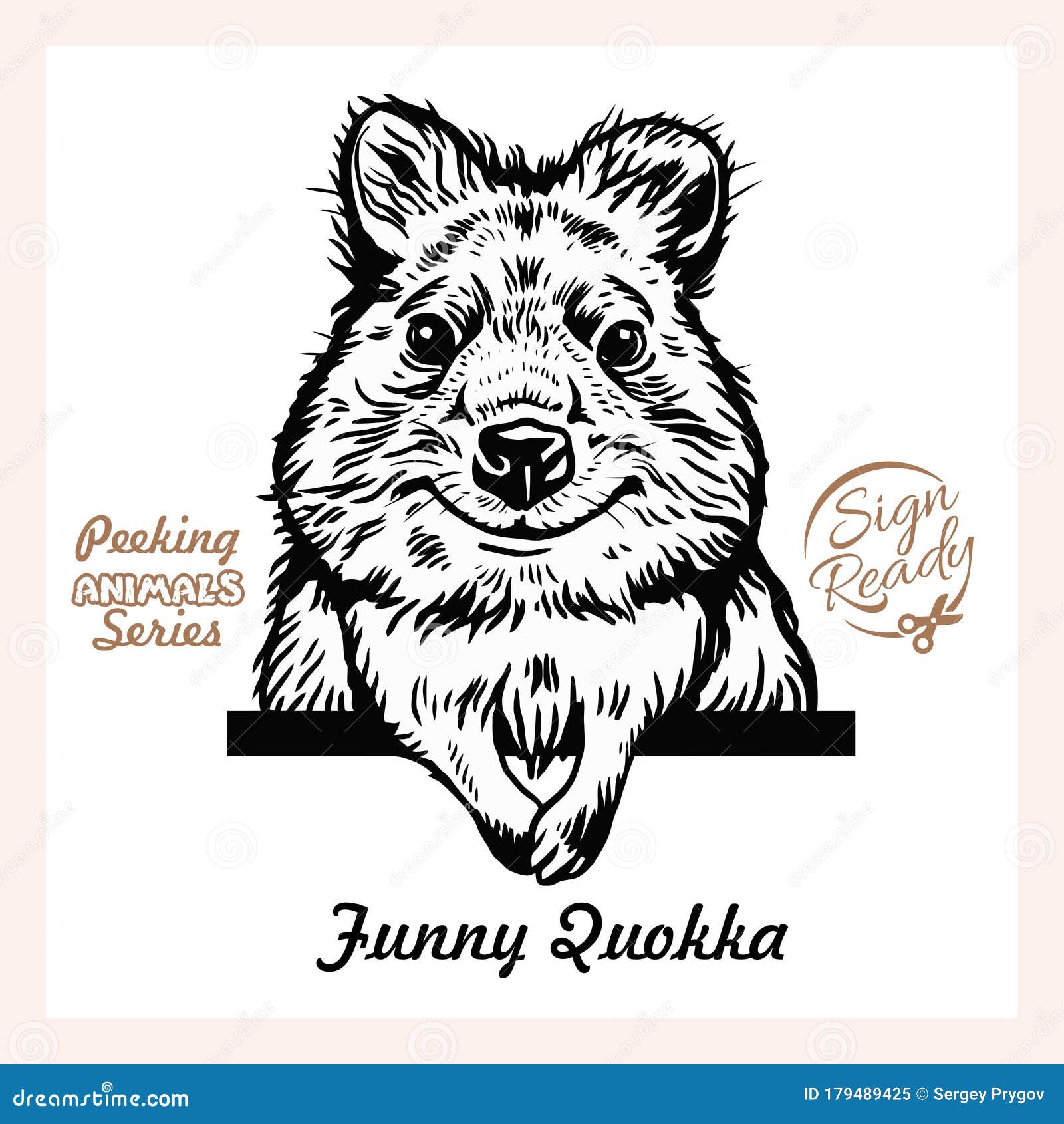 Quokka Endangered Wildlife Cartoon Retro Drawing RoyaltyFree Stock