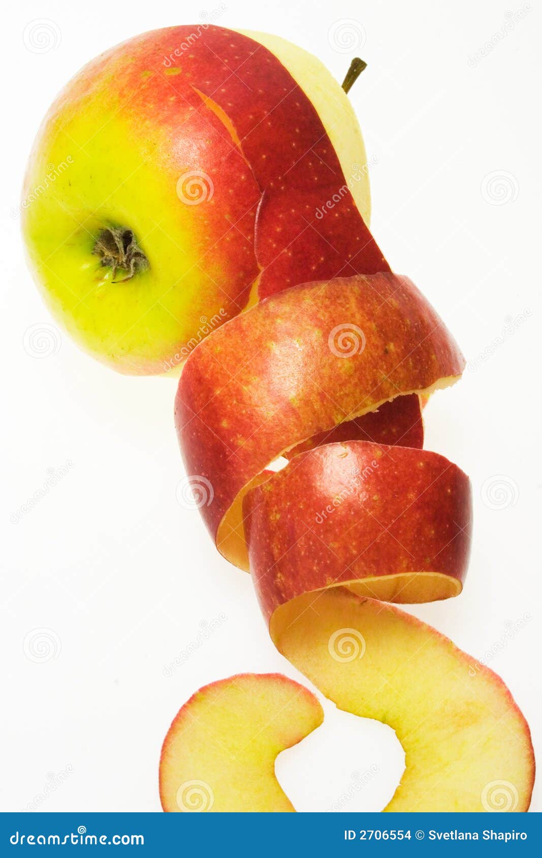 Peeled Apple stock photo. Image of circles, light, granny 2706554