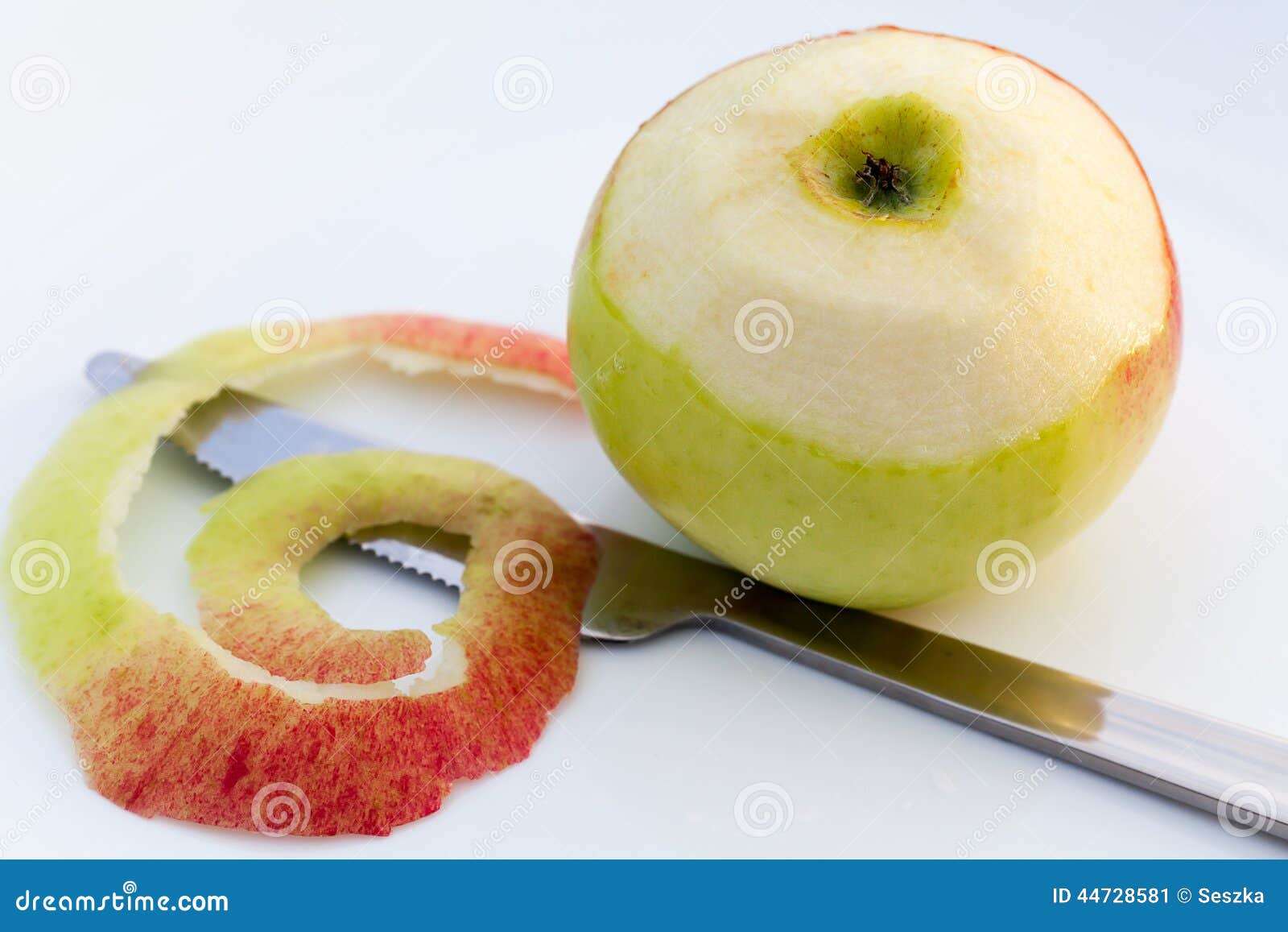 Peeled apple. stock image. Image of sunlight, apple, juicy 44728581