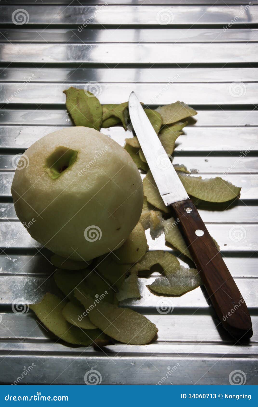 Peeled apple green stock image. Image of smith, apple 34060713