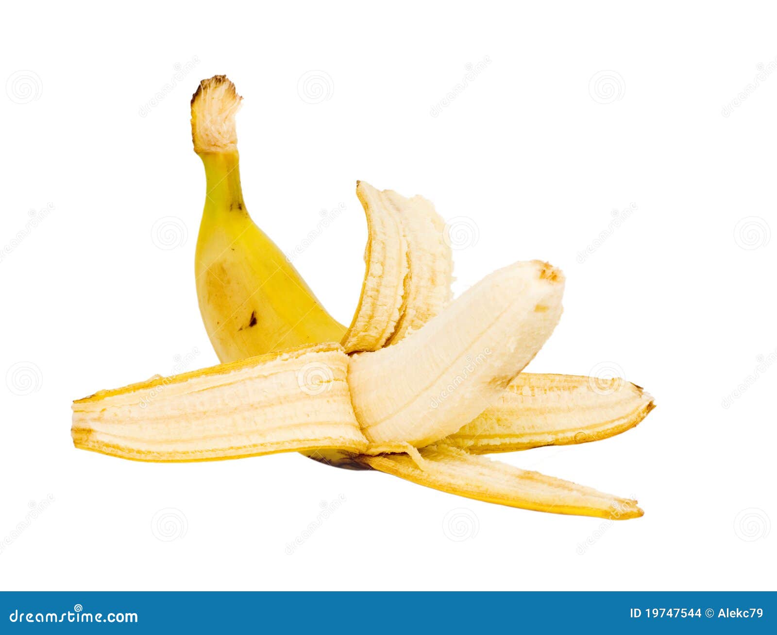 Peeled banana isolated stock photo. Image of closeup 19747544