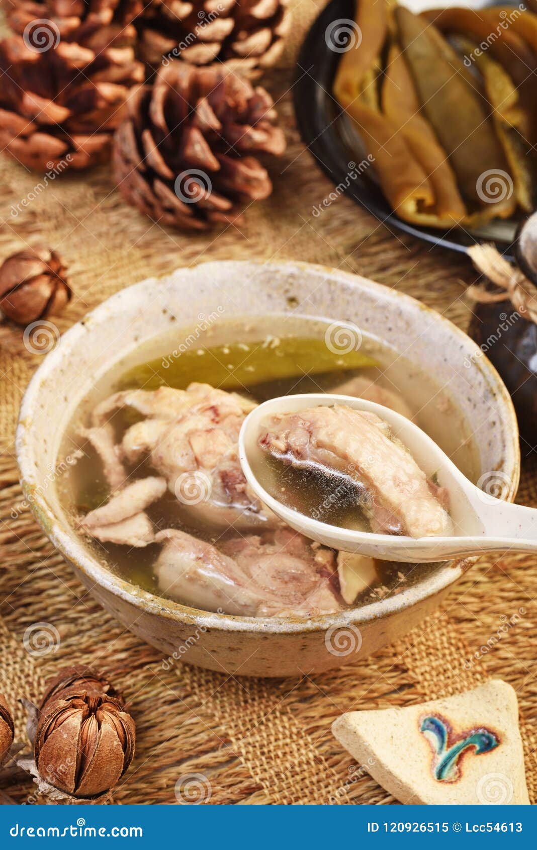 Peeled Chili Pepper Chicken Soup Stock Image Image of asian, chicken