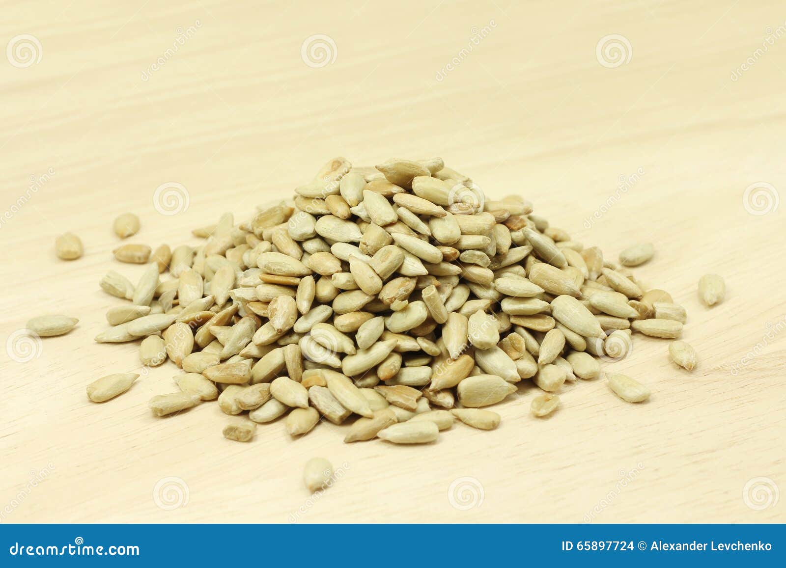 Peeled Kernel of Sunflower Seeds on Wood Stock Photo Image of