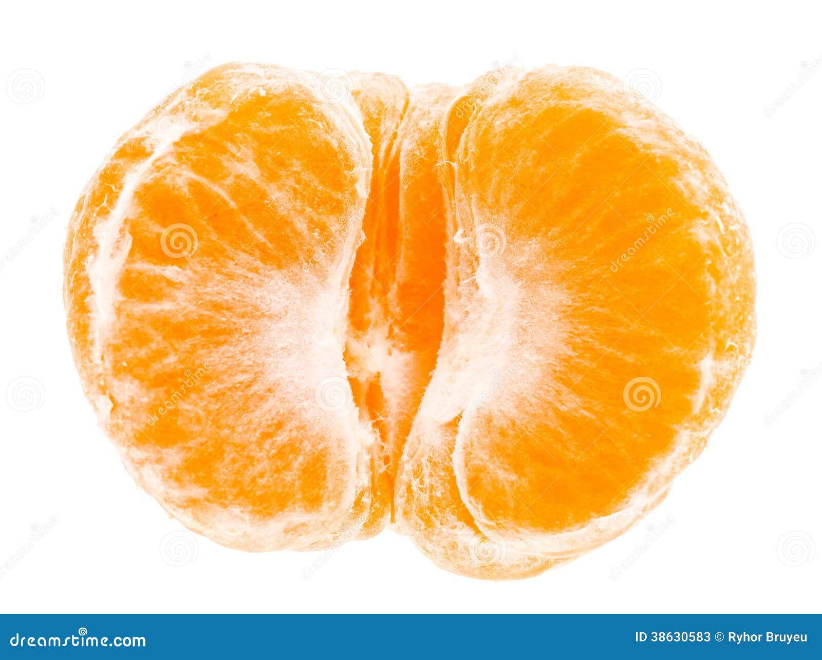 Peeled Mandarin Tangerine Orange Fruit Isolated Stock Image Image Of