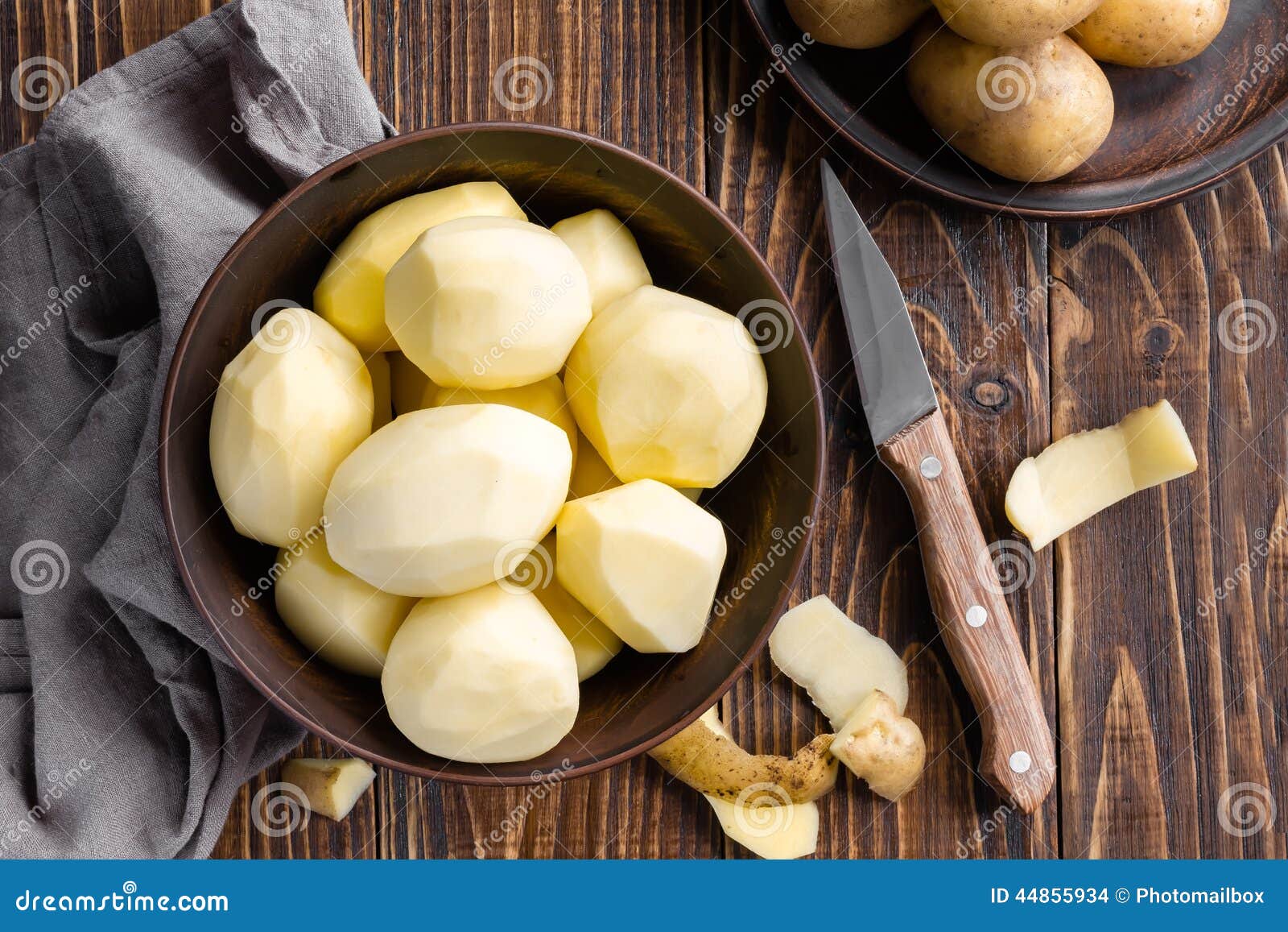 Peeled potatoes stock photo. Image of home, peeling, kitchen 44855934