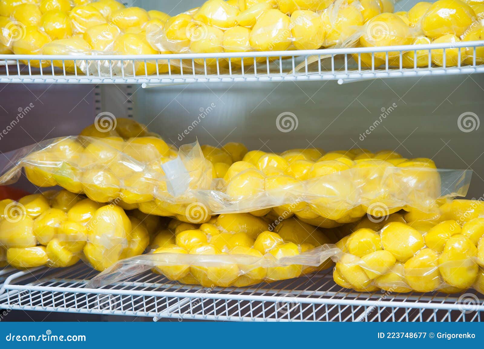 Peeled Potatoes in Vacuum Packaging Stock Image Image of quick